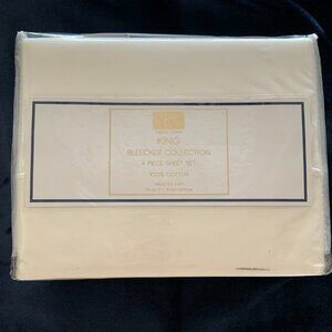 NWT Bleecker Collection King 4 Piece Sheet Set 410 count off white